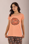 Sweet Moon Knit Cotton Pyjama Set - Brown Lightorange — thumbnail 5